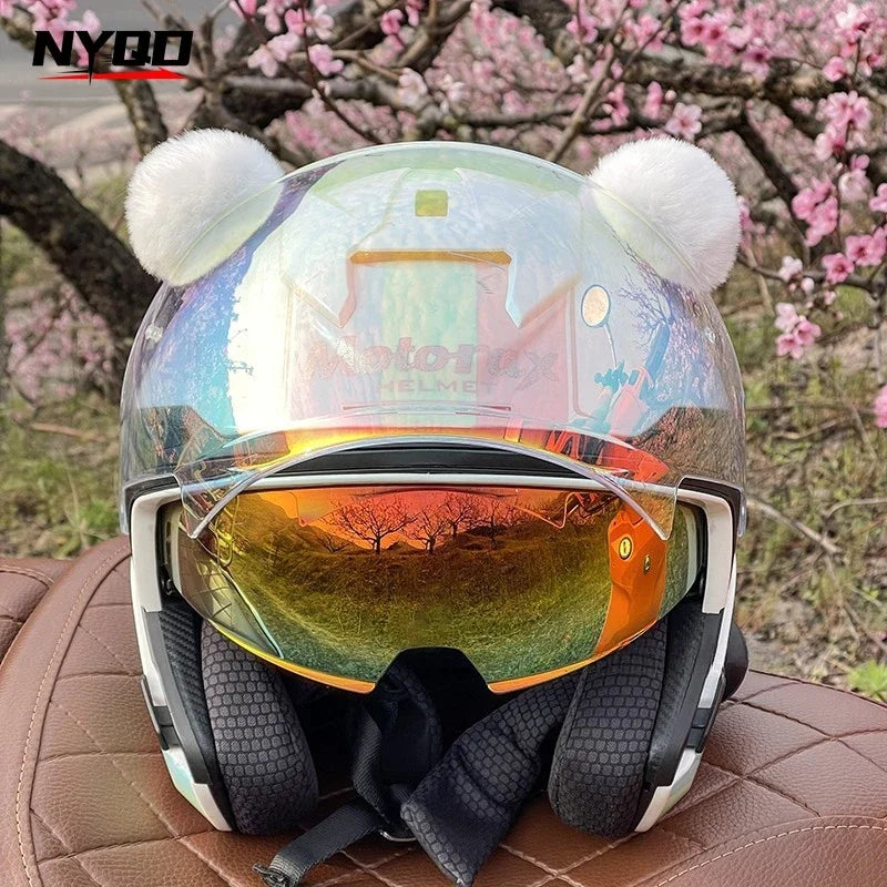 Ski Helmet Decoration Plush Bear Ear Motorcycle Riding Helm Accessories Small Panda Ears