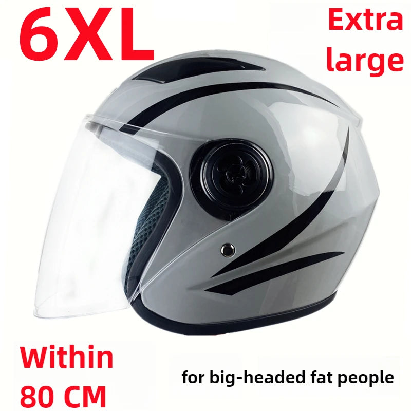 6XL Big Head Circumference 65cm Motorcycle Helmet  Big Head Helmet Autumn Winter Warm Helmet for Men Women casco moto