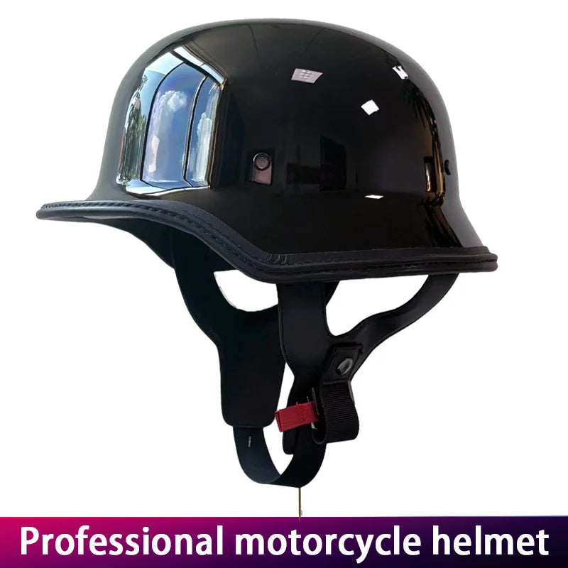 Retro Soldier Helmet for Men Cruising Motorcycle Heavy Bike German Style Half Bucket Helmet Vintage Headgear for Bikers