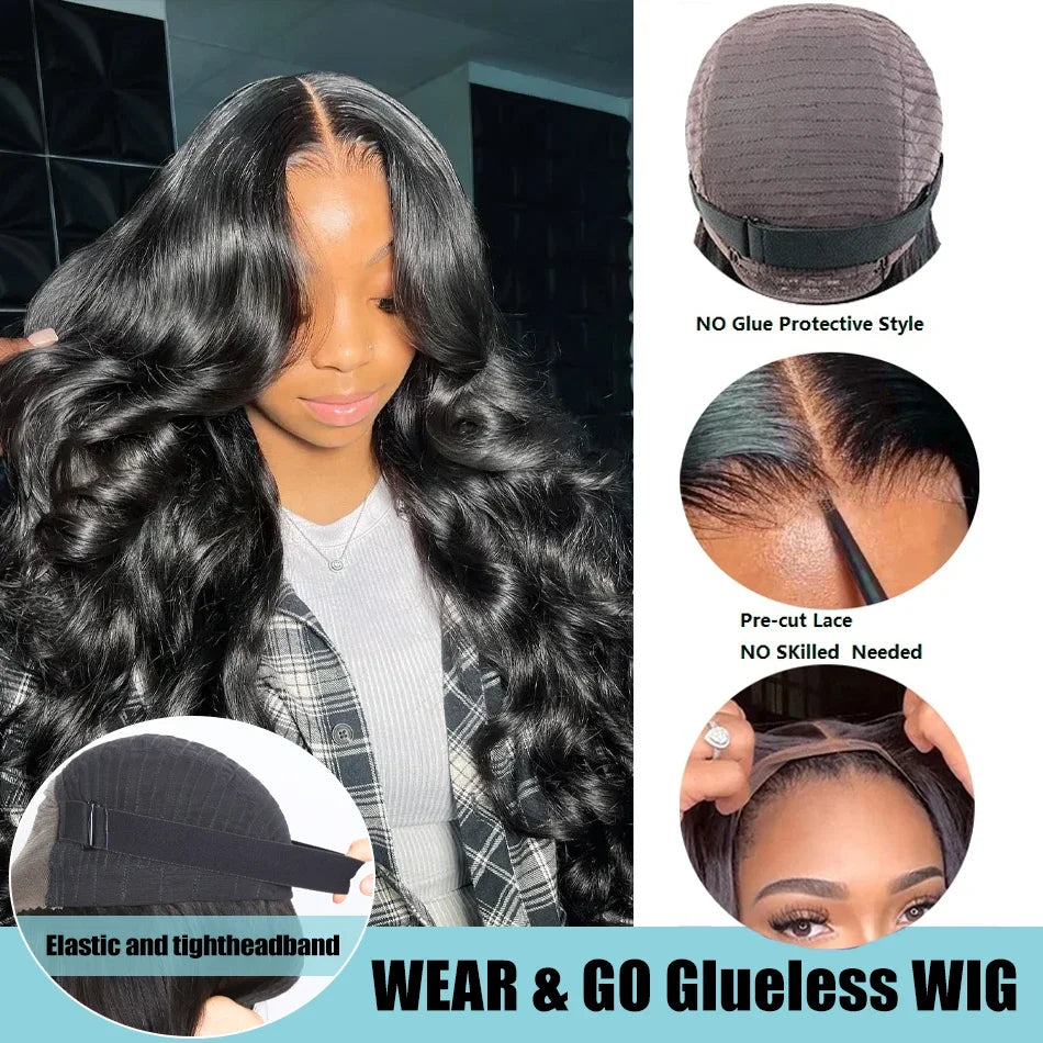 Human Hair Brazilian 28 30 40 Inch Body Wave 13x4 HD Transparent Lace Front Wig black 13x6 Lace Frontal Wigs Pre Plucked