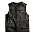 Genuine Leather Vest Men's Casual American Sle Top Layer Cowhide ort Faion Urban Motorcycle Vest Autumn Season V-Ne