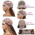 Ombre Deep Wave Frontal Wig 4/27 Highlight Human Hair Wigs Brazilian Deep Wave Lace Wig ISEE HAIR 4X4 Lace Closure Wig For Women