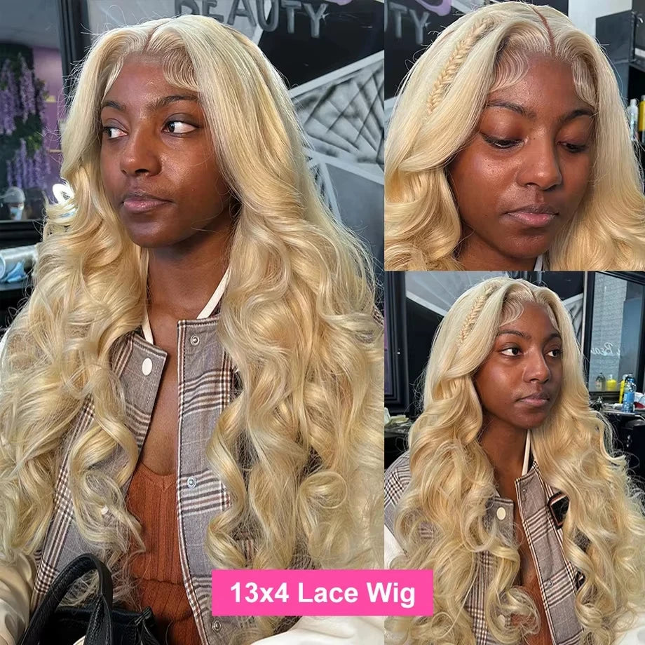 30 40 Inch 613 Blonde HD Lace Frontal Wig 13x6 210% Body Wave Human Hair Wig Pre Plucked Brazilian Transparen Lace Wig For Women