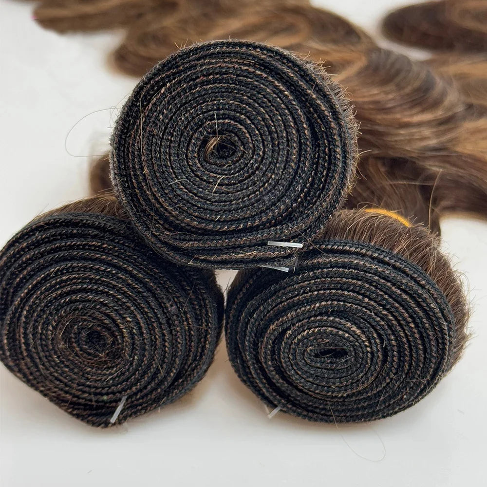 16A Highlight Ombre Bundles Human Hair Unprocessed Brazilian Colored Body Wave Raw Hair Bundles Weave Extensions Deals