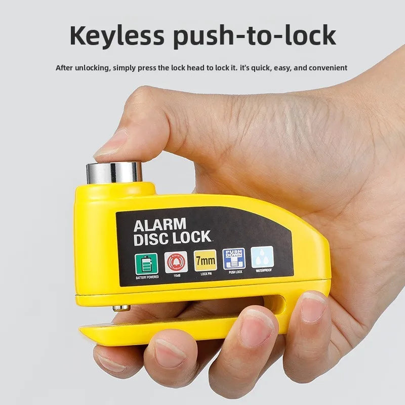 Metal Alarm Disc Lock - Waterproof Anti-Theft Brake Lock for Motorcycle Bicycle Electric Scooter