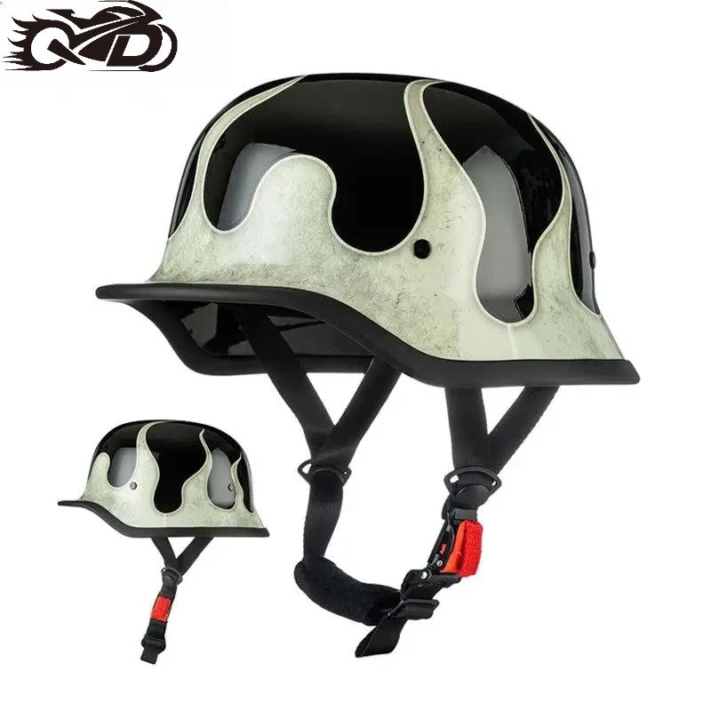 DOT Approved Motorcycle Helmet ABS Material Retro Moto Helmet Capacete De Moto Half Helmet Equipment German Tactical Vintage