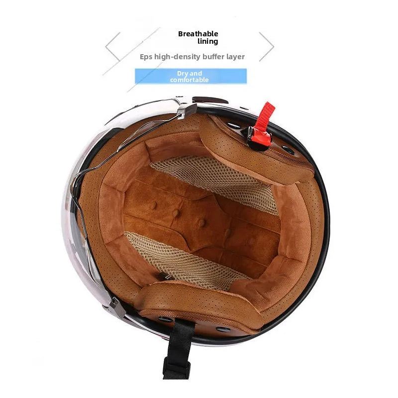 Motorcycle Helmet Retro Capacetes Moto Helmet Vintage Capacete De Moto Open Face Helmet Scooter Casco Moto DOT Certification