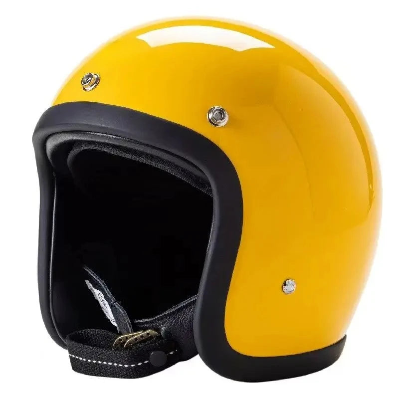Japanese Korea Style Open Face Motorcycle Helmet Vintage 500TX FiberGlass Retro Scooter Riding 3/4 Jet Casco Moto Capacete