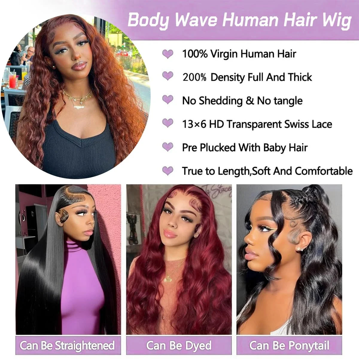 Body Wave Chocolate Brown Lace Front Wigs Human Hair Pre Plucked Brazilian Brown Remy Hair Glueless HD Frontal Wig For Women