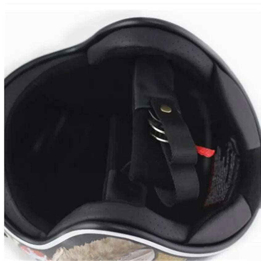 Black Vintage Motorcycle Helmet Open Face Dot Approved Half  Retro Moto Casco Capacete Motociclistas S To XXL  CE