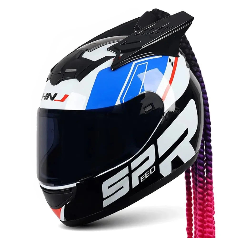 Matte Black Dreadlocks Full Face Biker Helmet Wear-Resistant Motorcycle Equipment Anti-Fall Motocross Kask Breathable Protection