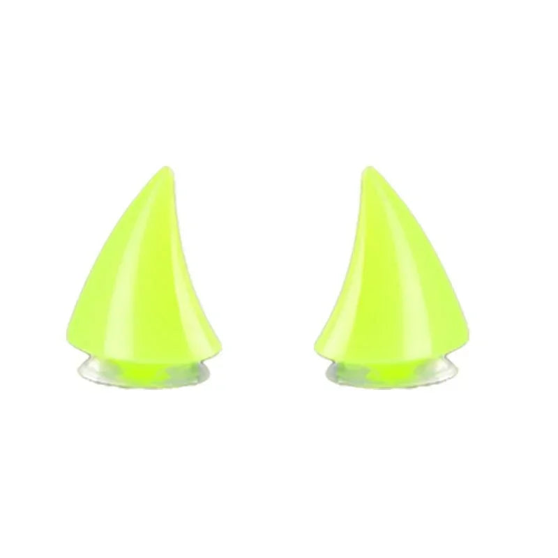 2Pcs Car Motorcycle Helmet Devil Horn Motocross Decoration Headwear Sucker Silicone Accessories