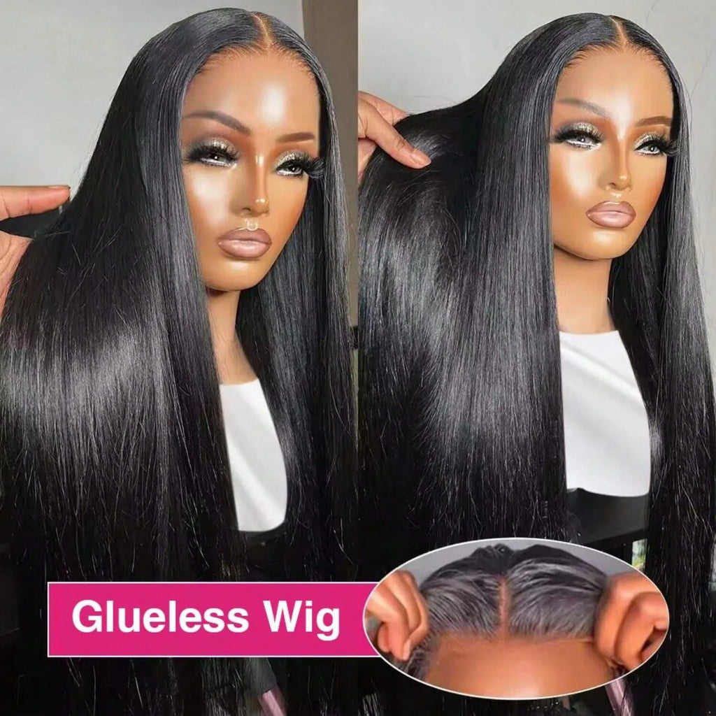 40 Inch 5x5 Straight Glueless Human Hair Wig 4X4 Closure Wigs Human Hair Pre Plucked Pre Cut Transparent Lace Human Hair Wigs