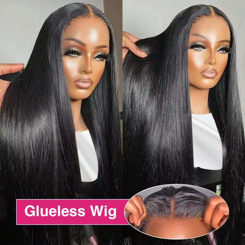 40 Inch 5x5 Straight Glueless Human Hair Wig 4X4 Closure Wigs Human Hair Pre Plucked Pre Cut Transparent Lace Human Hair Wigs