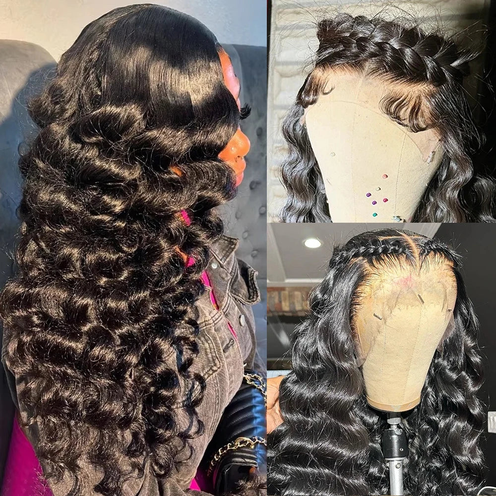 30 Inch Loose Deep Wave 13x6 360 HD Lace Front Wigs Human Hair 220 Density Brazilian Curly 4x4 Lace Closure Wig Preplucked