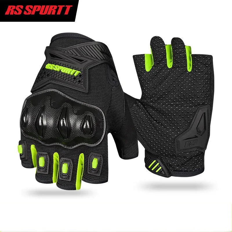 Motorcycle Gloves for Men Women Summer Breathable Riding Half Finger Gloves Shockproof Protective Gear Motorbike Bicycle Gloves
