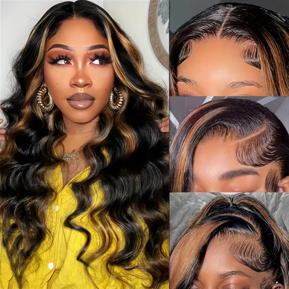 P1B30 Highlight 13X6 Lace Frontal Wig Human Hair 5X5 Hd Lace Closure Wig Glueless Bdoy Wave Human Hair Wigs Brazilian 30 38 Inch