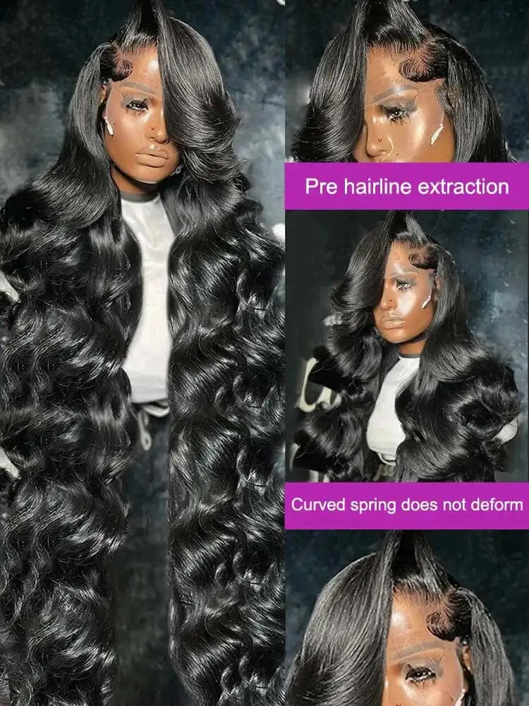 Body Wave 250 Density 30 40 Inch 13x6 HD Lace Front Brazilian Human Hair Wigs 13x4 Frontal Wig 5x5 Glueless Closure Loose Water