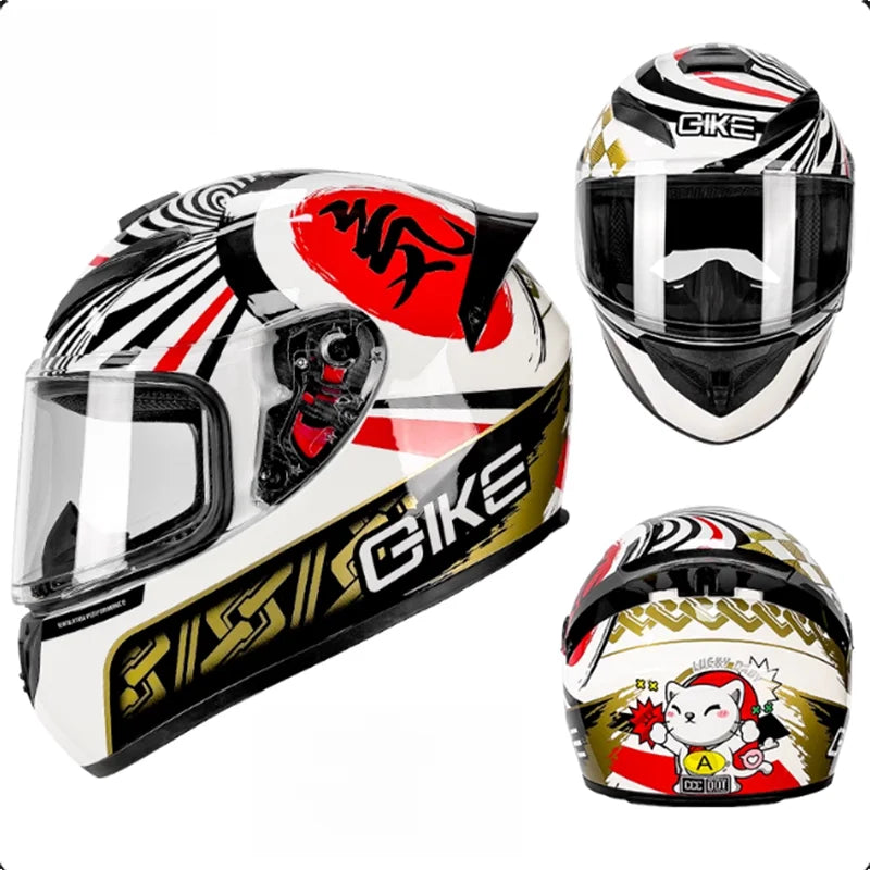 Latest Personalised Design Grey Wolf Pattern Motorcycle Full Face Helmet DOT Approved Possess Unmatched Comfort Thrilling Rides
