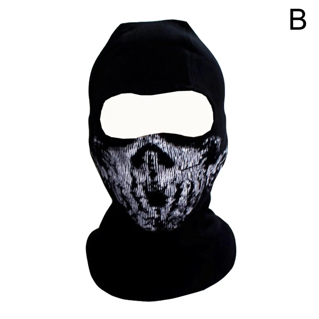 Motorcycle Balaclava Skull Print Full Face Mask Windproof Skiing Head Neck Warmer Cycling Biker Hood Men Helmet Liner