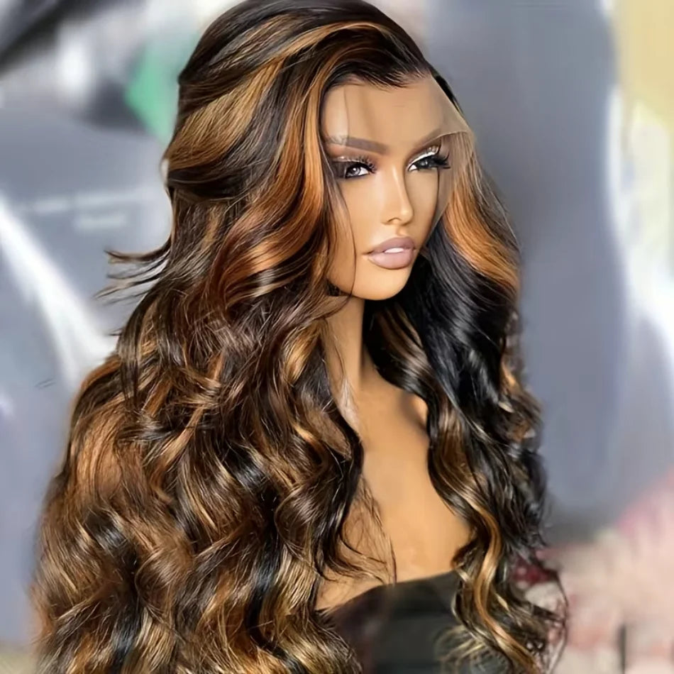 P1B30 Highlight 13X6 Lace Frontal Wig Human Hair 5X5 Hd Lace Closure Wig Glueless Bdoy Wave Human Hair Wigs Brazilian 30 38 Inch