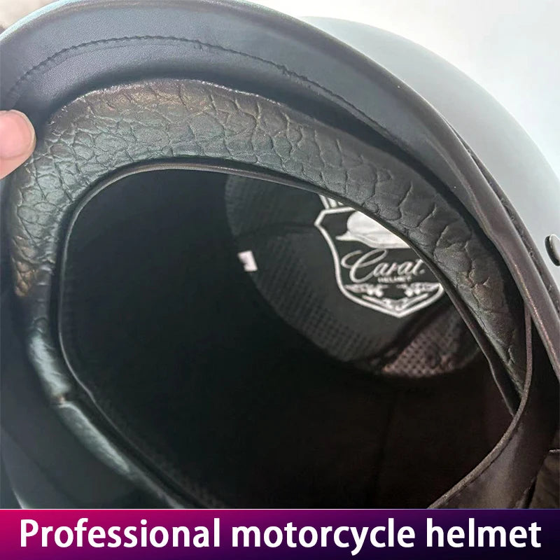 Retro Soldier Helmet for Men Cruising Motorcycle Heavy Bike German Style Half Bucket Helmet Vintage Headgear for Bikers