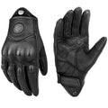 Men Women All Seasons Motorcycle Riding Gloves Leather Carbon Fiber Reinforced Thermal Windproof Motocross ATV Touchscreen Glove