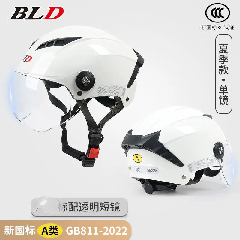 BLD Electric Vehicle Helmet Women's Summer Sunscreen Motorcycle Half Helmet Men's Four Seasons Safety Helmet casco moto