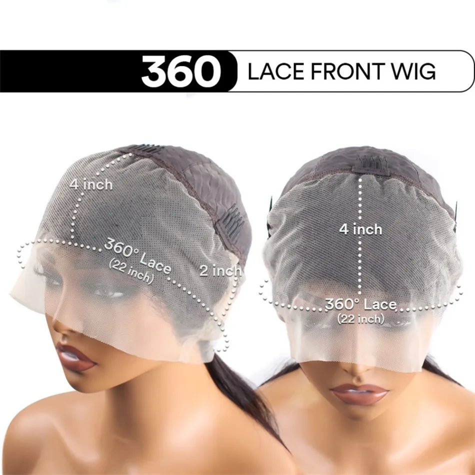 360 Full Lace Wig Human Hair Pre Plucked Hd Straight Human Hair Wigs 100% 220 Density 360 Lace Front Wigs Invisible Drawstring