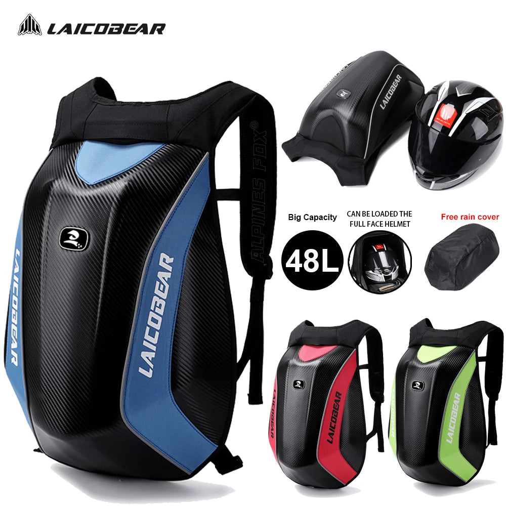 Waterproof Motorcycle Backpack Full Face Helmet Backpack Rider Bag Reflective Travel Bag Carbon Fiber Motorcycle Helmet Bags Men