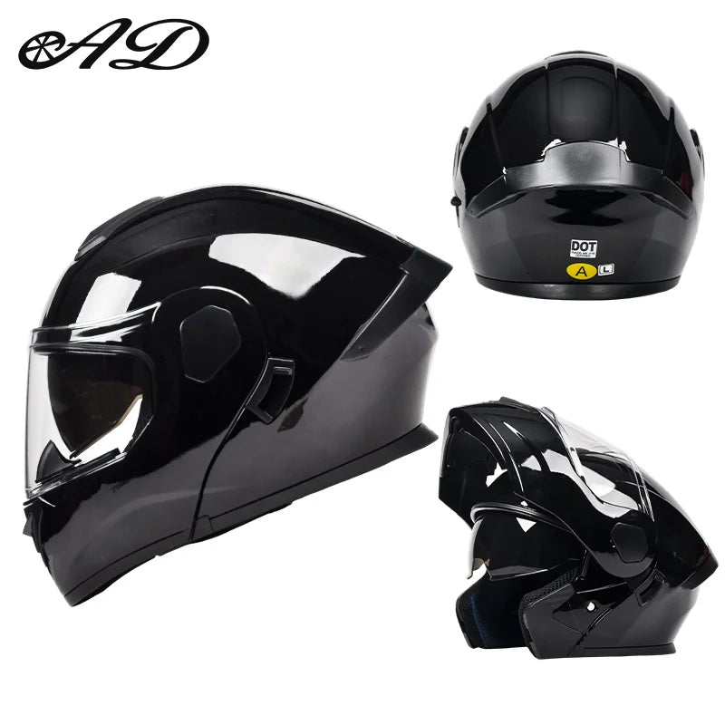 Dot Certified Ad Factory Open Face Motorcycle Helmet with Dual Visor Crash-Resistant Abs Motocross Riding Motorcycle Helmets