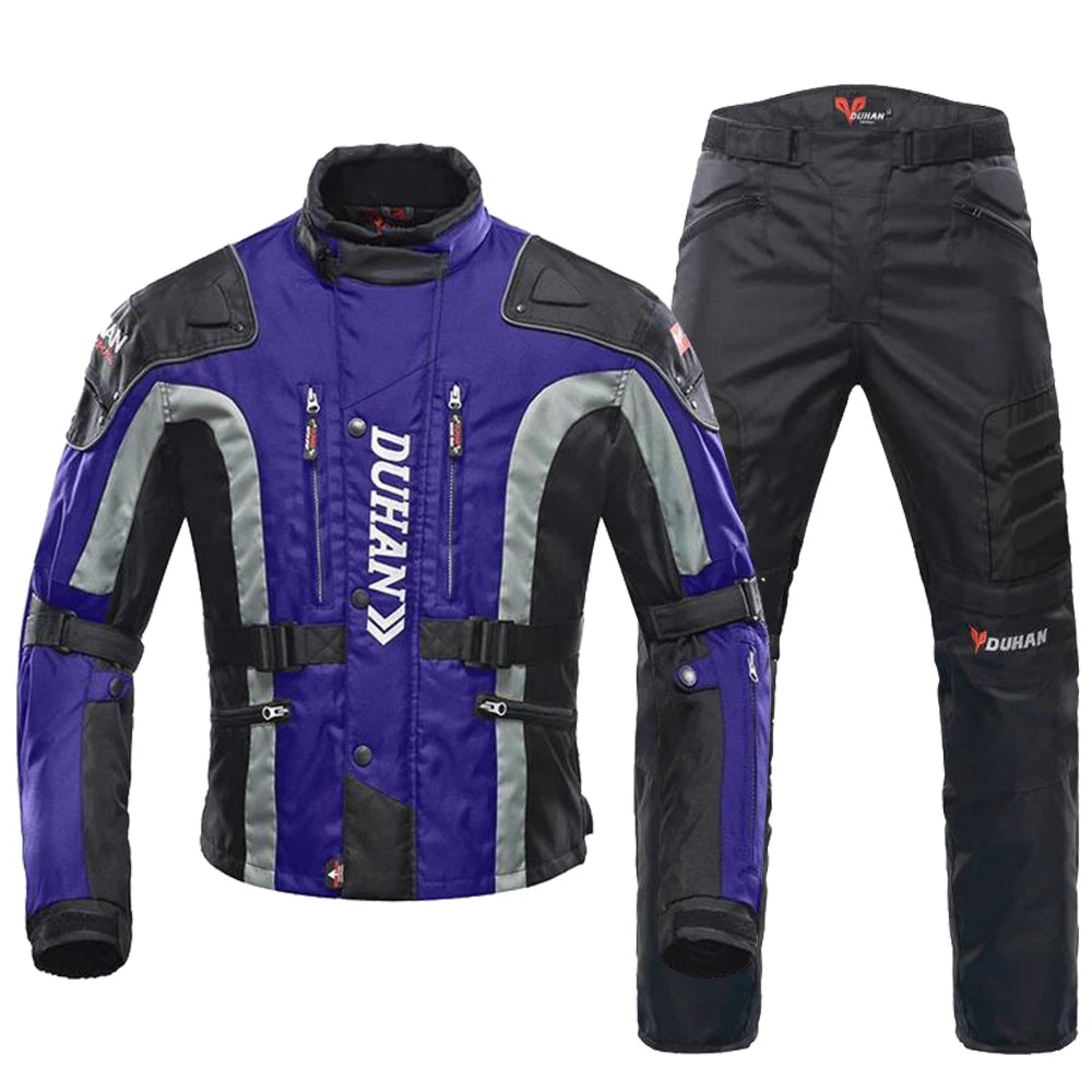 DUHAN Windproof Motocross Jacket Motorcycle Pants Men Motorcycle Jacket Wear-resistant Body Armor Moto Clothing  for Winter