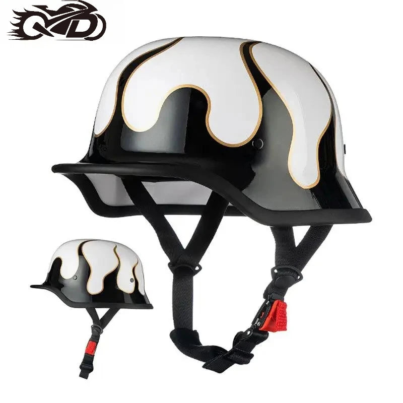 DOT Approved Motorcycle Helmet ABS Material Retro Moto Helmet Capacete De Moto Half Helmet Equipment German Tactical Vintage