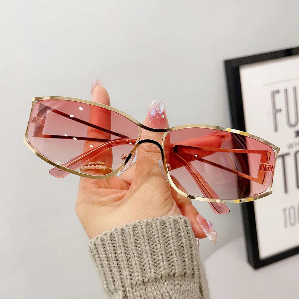 Y2K Women's Sunglasses New Punk Motorcycle Goggles Trendy Fashion Men Sports Driving Sun Glasses Vintage UV400 Riding Shades