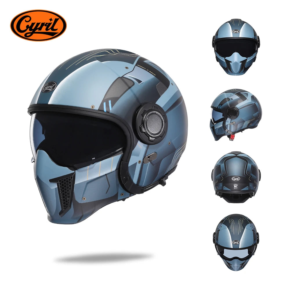 CYRIL Motorcycle Helmet Full Face Open Face Helmets 3/4 Men Women Modular Dual Visor Helmet For Motorcycle ECE DOT Approved