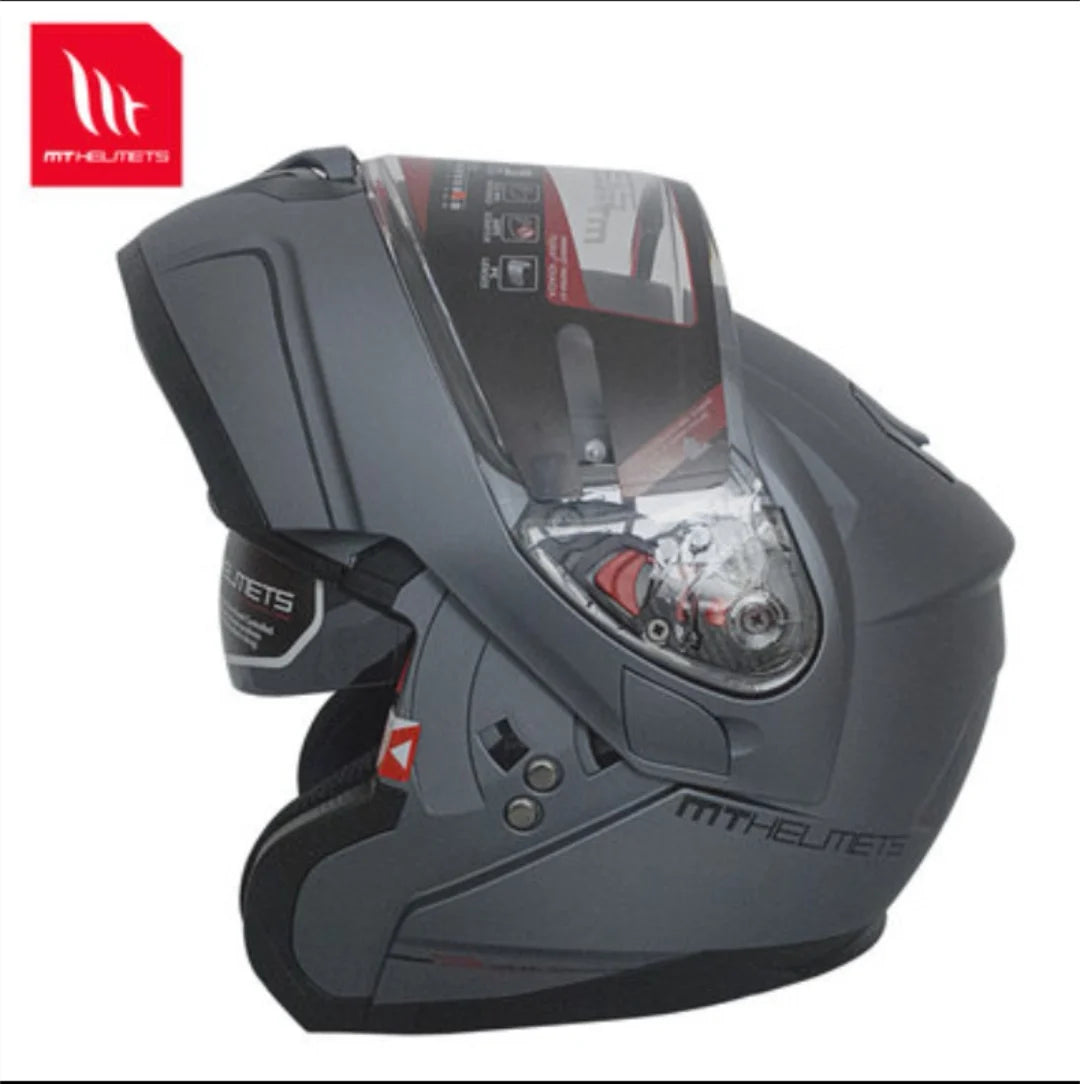 MT ATOM SV Double Lens Flip Up Helmet Motorcycle Safety Full Face Helmet for Men and Women DOT ECE Certification casco moto
