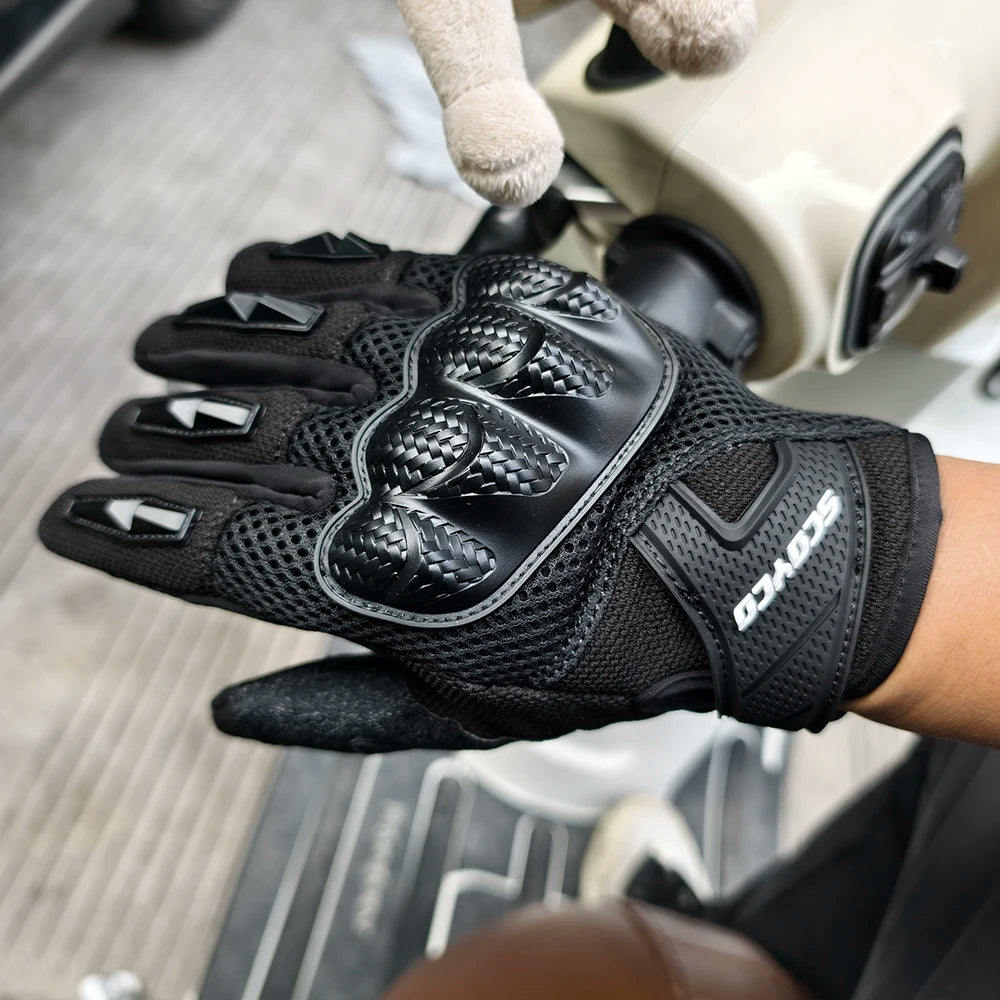Scoyco Motorcycle Riding Gloves Touch Screen Motorbike Glove Anti-Skid Breathable Moto Bike MTB Cycling Knuckle Protection