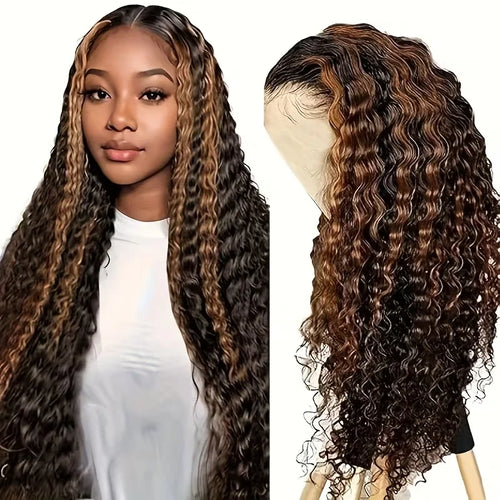 5x5 Glueless Wig Deep Wave 13x4 Lace Front Wigs Human Hair 1B/30 Ombre Colored 13x6 Lace Front Wig Highlight Curly Wig For Women