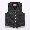 AYUNSUE Men Jacket 2020 Men's Clothing 5XL 6XL Real Cow Leather Vest Male Retro Motorcycle Buffalo Man Vests Hommes Veste LXR370