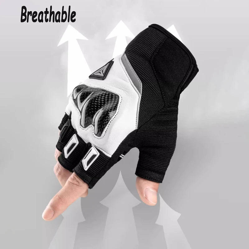 Summer Fingerless Half Finger Simracing Gloves For Motorcycle Bicycle Riding Carbon Protection gym MTB Motorbike Glove Men Women