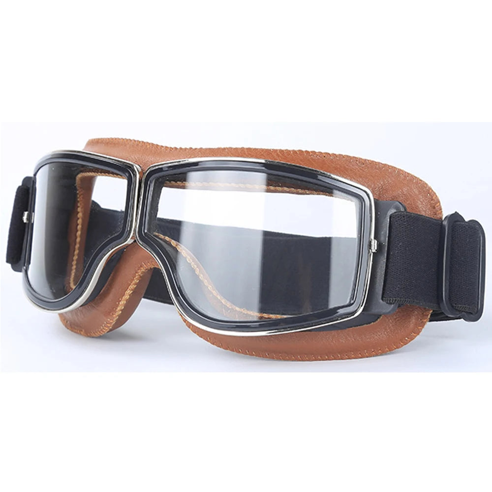 Motorcycle Vintage Retro Sunglasses Leather Goggles Glasses For Vespa Vintage Glass Motorcycle Motocross Goggles Ski