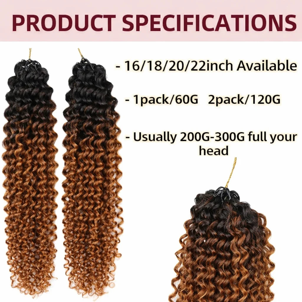 TB30 Brown Kinky Curly Crochet Hair Knotless Pre-Separated Feather Crochet Real Human Hair Reusable Miracle Konts Hair Extension