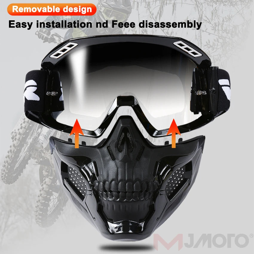 VEMAR Detachable Motorcycle Helmet Goggles Cycling Glasses Man Windproof Dust-proof Motocross Face Mask Goggles Glasses Block UV