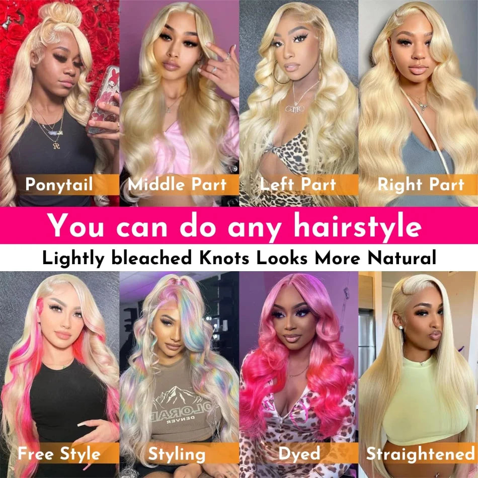 13X6 Body Wave Human Hair Wigs 100% Human Hair Quality Pre Plucked Brazilian Blonde Human Lace Front Wig 613 Hd Lace Frontal Wig