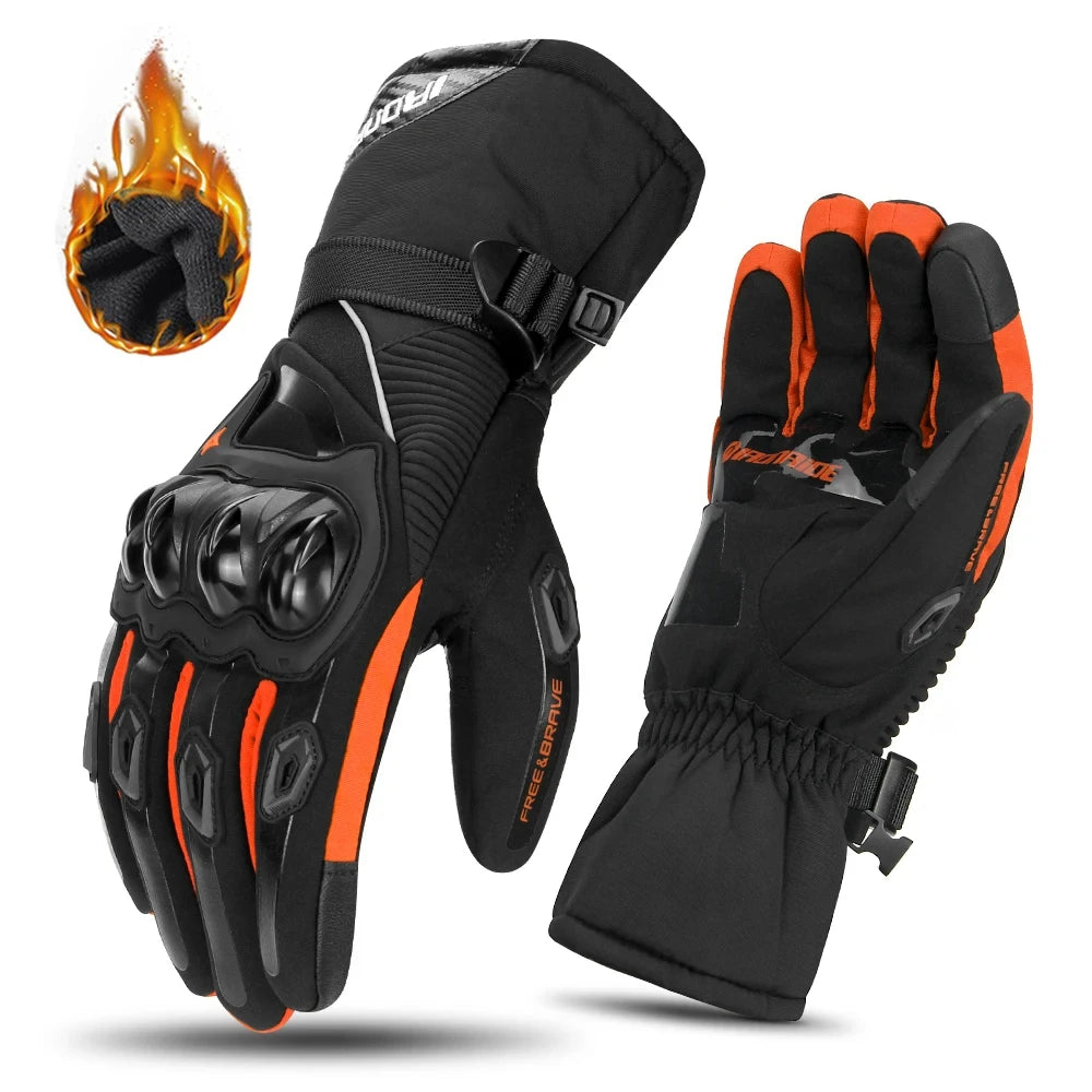 Men's Motorcycle Windproof Gloves Outdoor Motorcycle Riding Velvet Gloves Touch Screen Winter Motorcycle Off-road Women's Gloves
