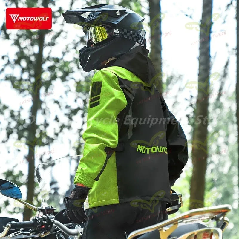 Motorcycle Riding Clothes Motowolf Rain Jacket Outdoor Riding Equipment Bicycle Hiking Raincoat Convenient Motorcycle Equipment