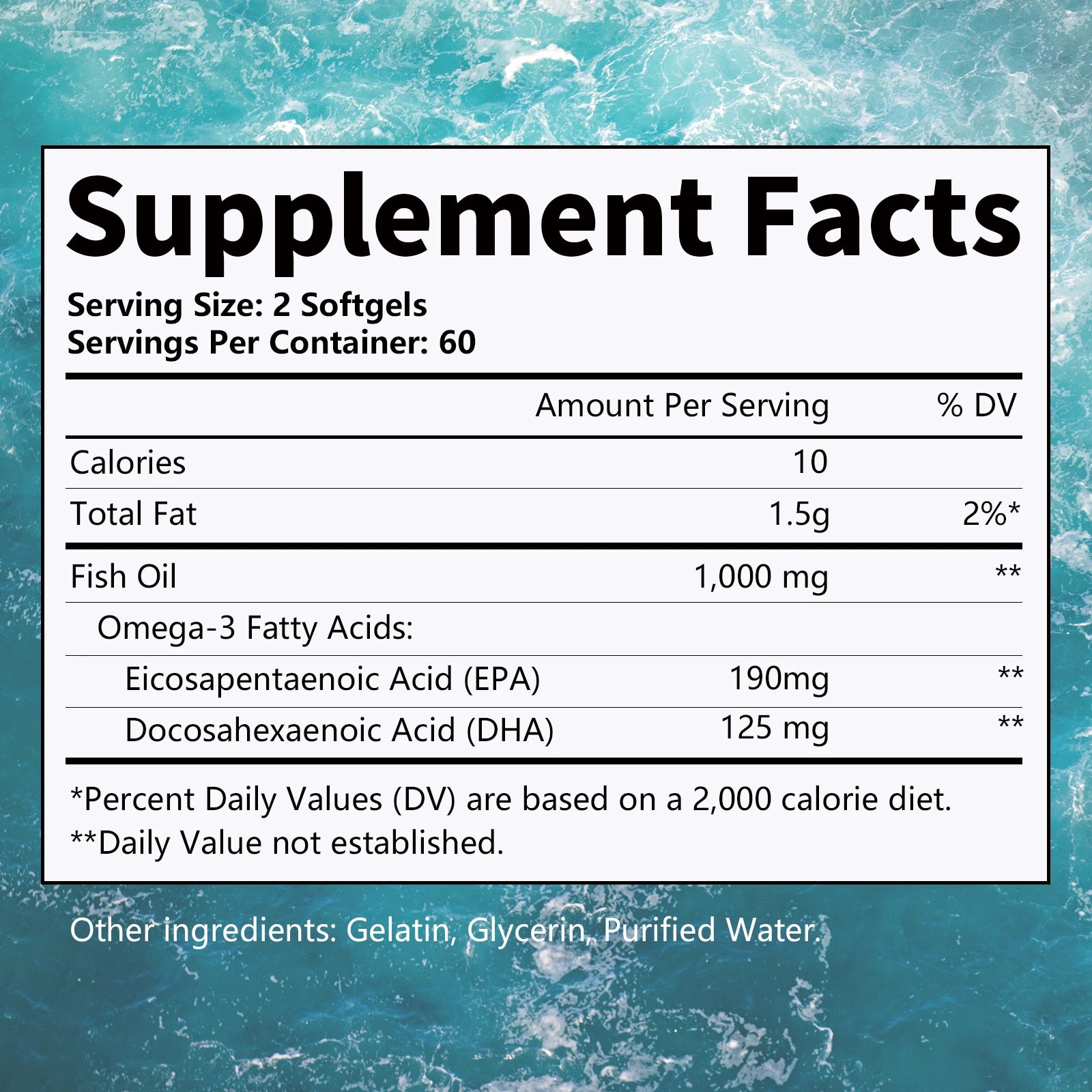Omega-3 Fish Oil Supplement - with EPA & DHA - Supports Heart and Brain Health Omega 3 Fatty Acids