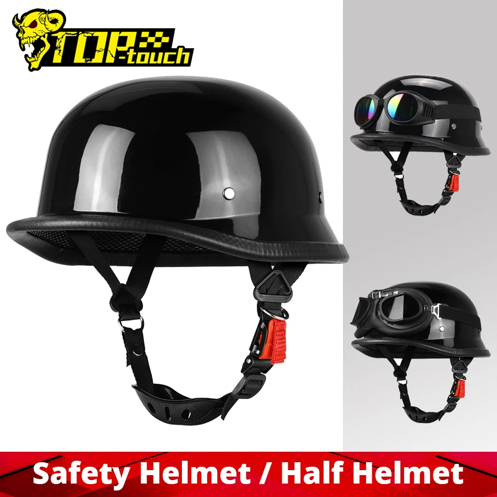DOT Certification Motorcycle Half Helmet Anti-fall And Sun Cap Motorbike Helmet Fashion Vintage Moto Riding Safety Helmets S-2XL