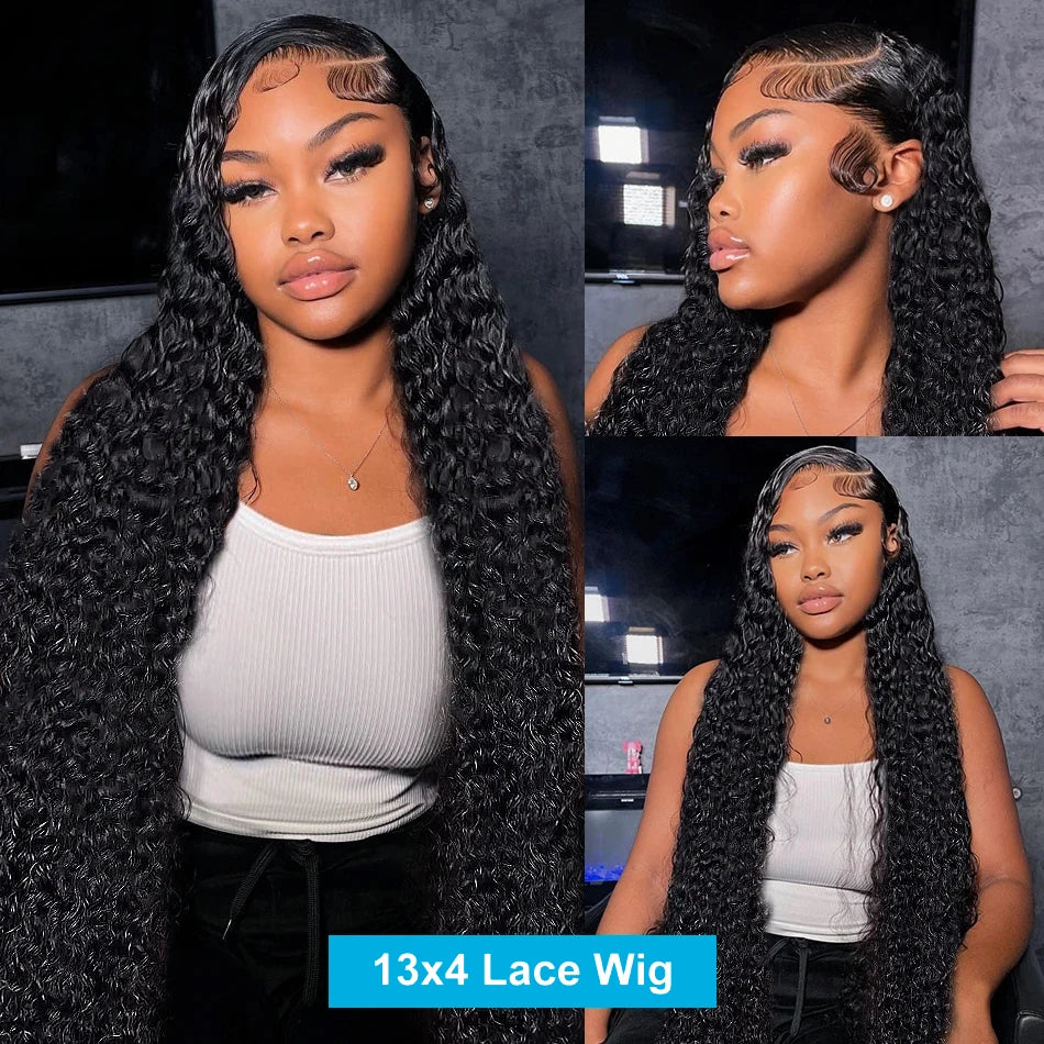 Deep Wave 13x6 Lace Frontal Wig MYLOCKME Transparent 13x4 Water Wave Lace Frontal Human Hair Wigs For Women 4x4 Lace Wig 200%