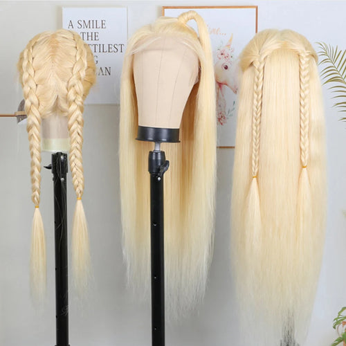 13x4 13x6 360 HD Transparent 613 Honey Blonde Color Lace Front Human Hair Wigs for Women Raw Brazilian Straight Lace Frontal Wig